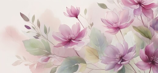 Fototapeta premium fondo de flores pintadas en acuarela. papel pintado. colores vibrantes