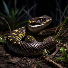 Vipera Darevskii Under the Moon: Capturing the Glow of Shimmering Scales in the Night