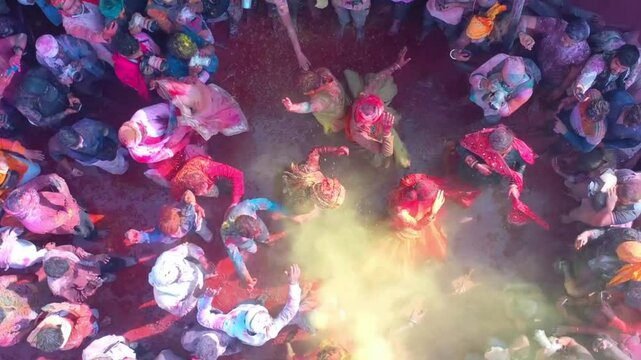Vibrant Holi Celebration with Colorful Festivities  festival of colors, Holi celebration, colorful Holi, Indian festival, Holi traditions, Holi festival video, Holi dance, vibrant Holi