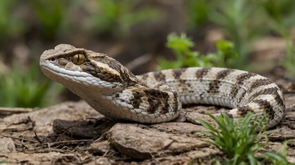 Obraz premium Horned Viper Interacting with Desert Wildlife, Showcasing Its Essential Role in the Ecosystem