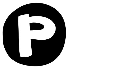 P Alphabet Hand Drawn Style And Monochrome Design Font Design