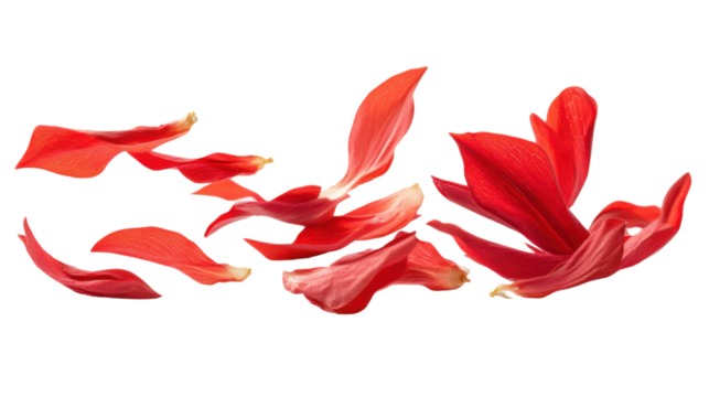 Red leaves on transparent background - Powered by Adobe