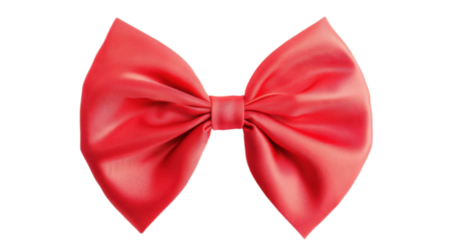 Red bow tie on transparent background