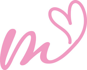 Fototapeta premium Letter M Heart Logo Design , M Heart Logo