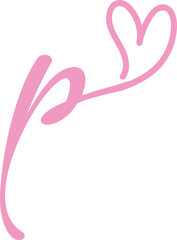 Letter P Heart Logo Design	 , P Heart Logo