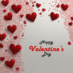 Happy valentines day background with heart balloons	