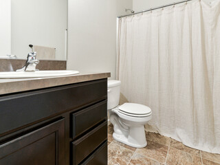 Modern residential bathroom interior