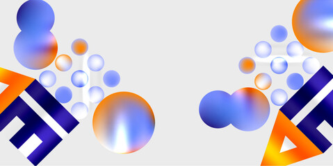 Simple shapes - circles, triangles, rectangles abstract background. Vector Illustration For Wallpaper, Banner, Background, Card, Book Illustration, landing page