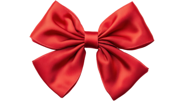 Red bow tie on transparent background