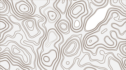 Abstract topographical linier graphics map background. Patterns topographic line map. Vintage outdoors style, Black and white contours stylized height topography lines map. Vector illustration.
