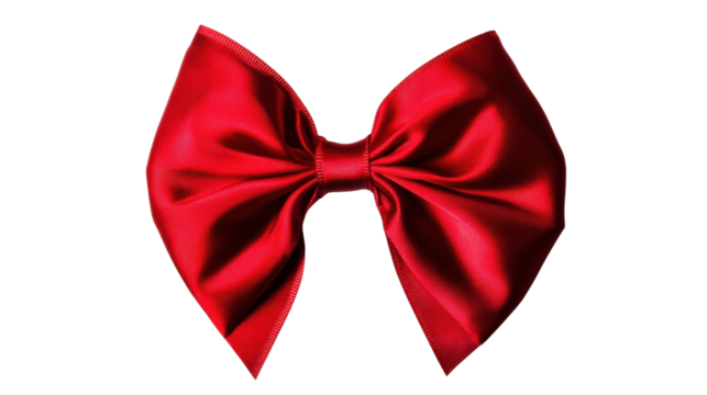 Red bow tie on transparent background