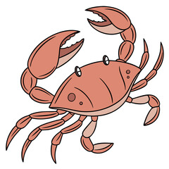 Fototapeta premium Simple crab clipart with white background.