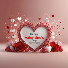 Happy valentines day background with heart balloons	