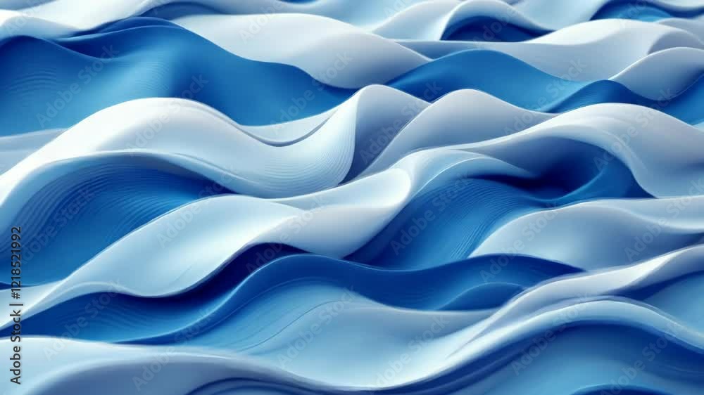 Poster dynamic blue wave patterns flow in abstract movement animation
