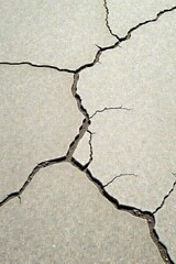 Obraz premium Arid Land Surface Texture Abstract Pattern of Cracked Earth Showing Signs of Drought and Desiccation