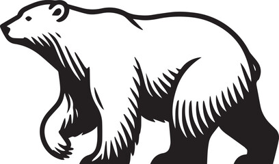 Bear vector in black and white