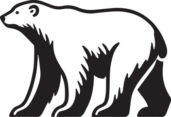 Bear vector in black and white