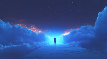 Obraz premium A glowing horizon stretching endlessly, symbolizing boundless promises of the future. (3)