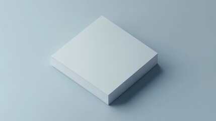 Minimalist White Stack of Papers on Blue Background