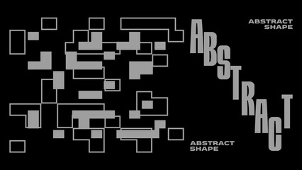 Abstract geometry brutalism background. Brutalist banner template, event design for digital advertisement and social media. Creative geometric shape layout design, vector illustration