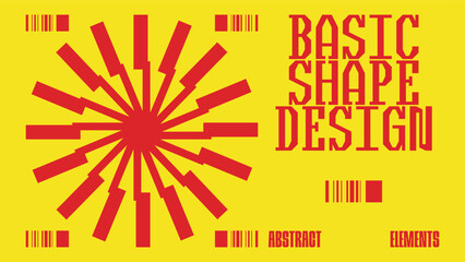 Abstract geometry brutalism background. Brutalist banner template, event design for digital advertisement and social media. Creative geometric shape layout design, vector illustration