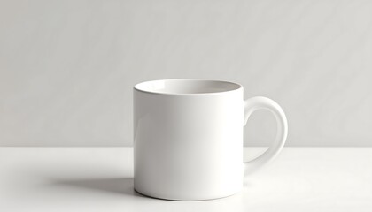Obraz premium Simple White Mug Design Mockup for Branding