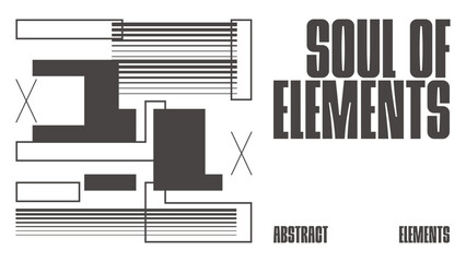 Abstract geometry brutalism background. Brutalist banner template, event design for digital advertisement and social media. Creative shape layout design