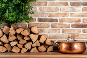 A Cozy Rustic Kitchen with a Vintage Stove - Ideal for Home Decor and Interior Design