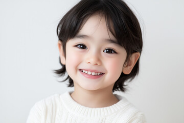 portrait of a smiling boy isolated on white background