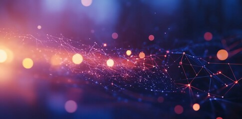 Exploration of global network connections with abstract digital map design against blue gradient background