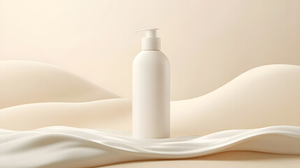 3d realistic face cream in a glass bottle	