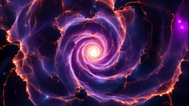 Vibrant Cosmic Spiral Galaxy with Colorful Nebula and Stars