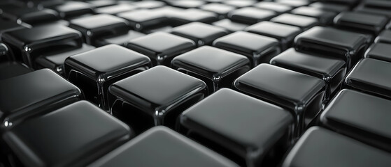 Obraz premium Black Cubes Abstract Background Texture