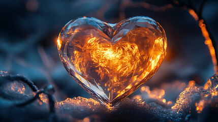 A glowing heart encased in crystal, symbolizing the promise of unconditional love1