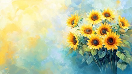 Cheerful Sunflowers in Soft Golden Light