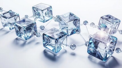 3D Blockchain Ledger with Cryptocurrency Symbols – High-Contrast Visualization of Digital Transactions