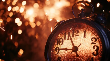 New Year 2025 countdown clock. Digital clock showing midnight countdown. Highlighting anticipation and excitement. Ideal for New Year party themes.