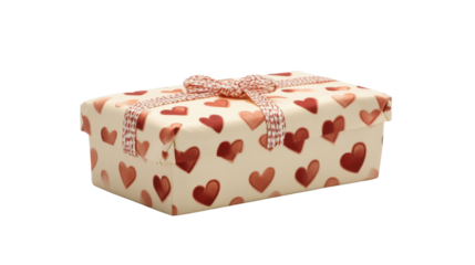 Gift box with hearts on transparent background 