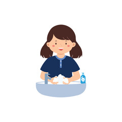 Girl Washing Hands with Soap