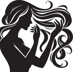 Women Silhouette of a fashion girl image..