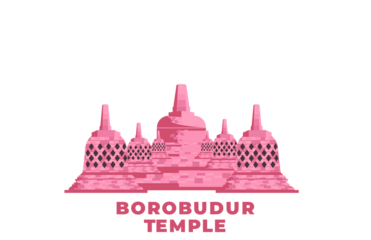 Borobudur temple illustration