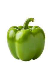 sweet green pepper paprika isolated on white background clipping path