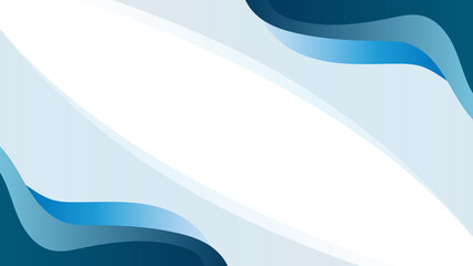 Abstract Blue Gradients Background With Curved Wave-Like Flowing Lines