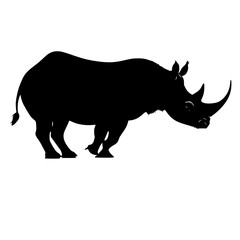 rhino silhouette isolated on white