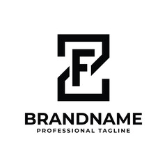Letters ZF Monogram Logo, suitable for any business with FZ or ZF initials
