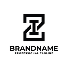 Letters ZI Monogram Logo, suitable for any business with IZ or ZI initials