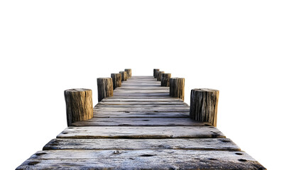 Obraz premium Wooden pier on a transparent background.