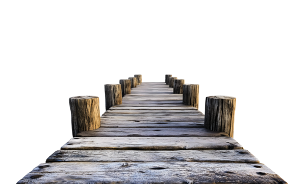Wooden pier on a transparent background. - Powered by Adobe
