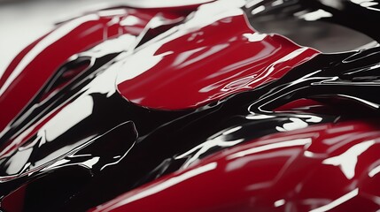 Abstract Red and Black Glossy Car Body Design