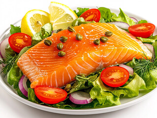 Ultra-Realistic Smoked Salmon Salad - Ideal for Food Blogs and Restaurant Menus
